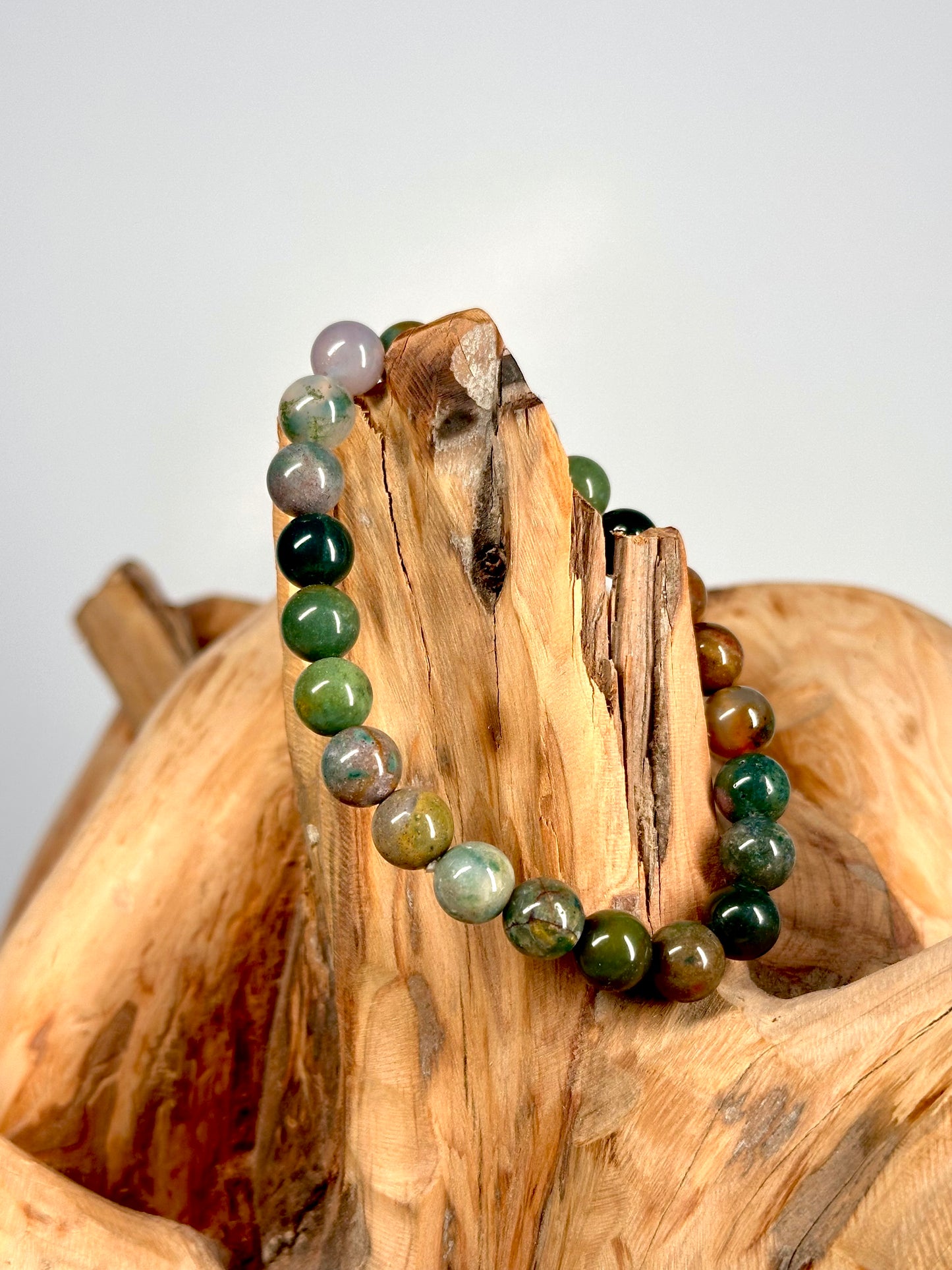 Bracelet boule 8mm Agate Indienne A