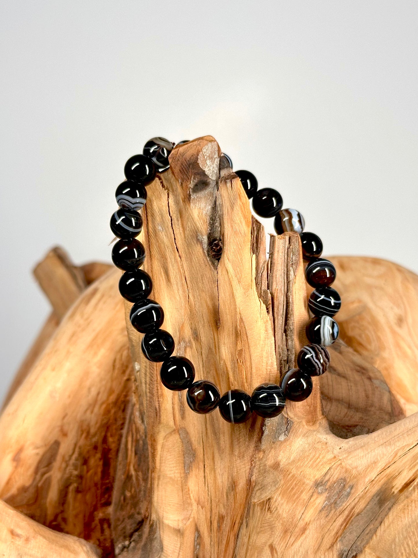 Bracelet boule 8mm Agate Oeil AAA