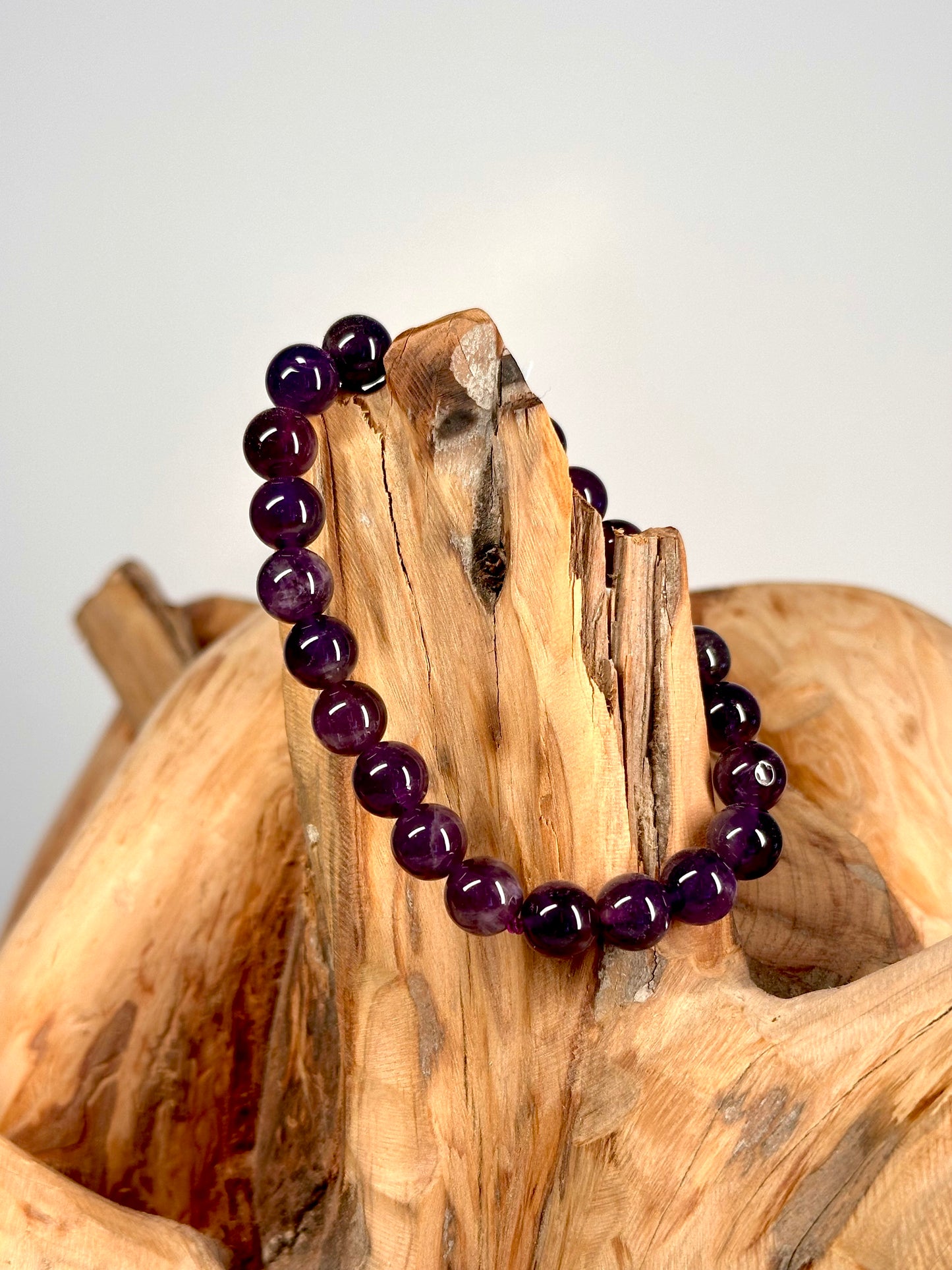 Bracelet boule 8mm Améthyste Brésil A