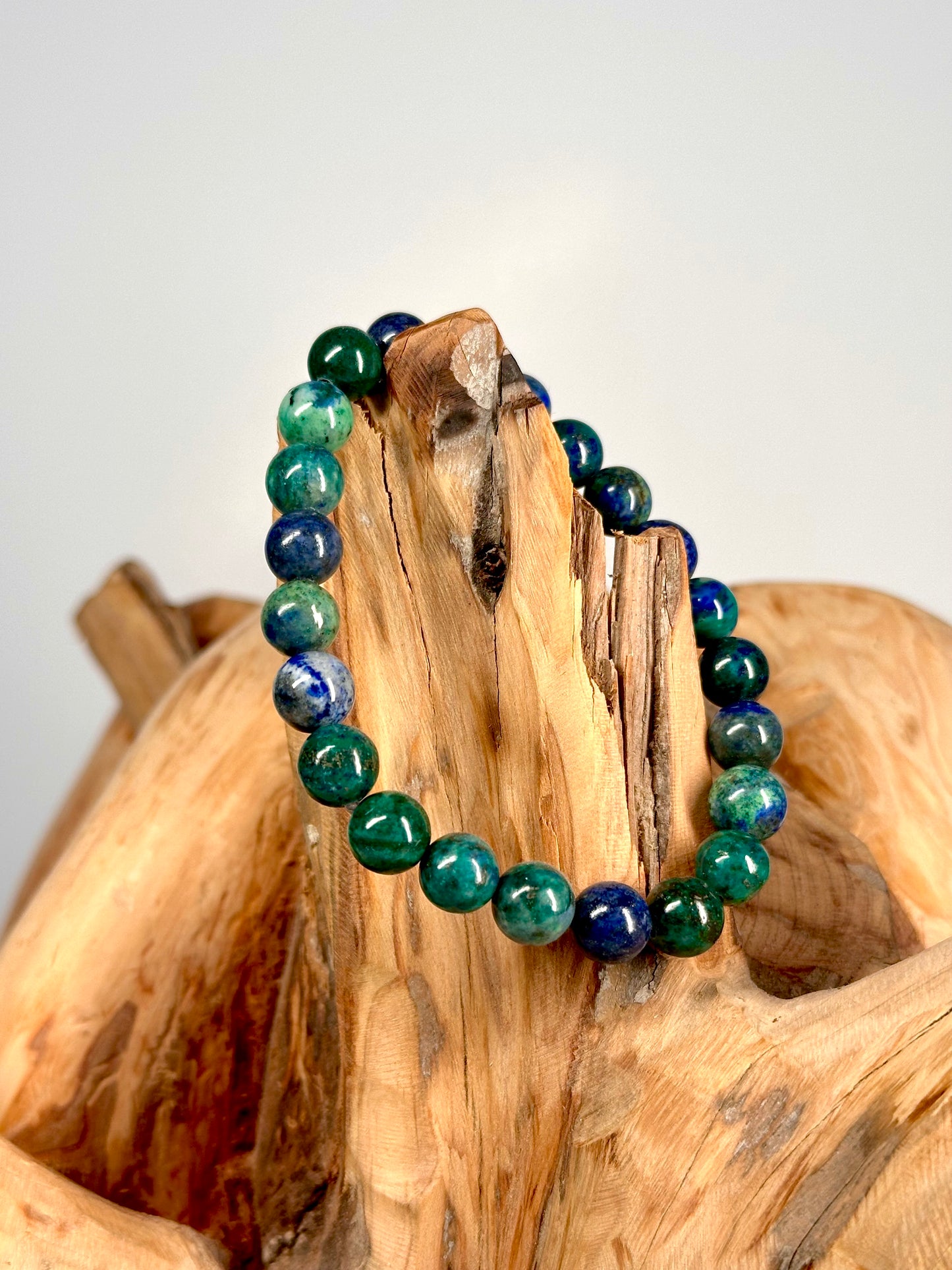Bracelet boule 8mm Azurite malachite A