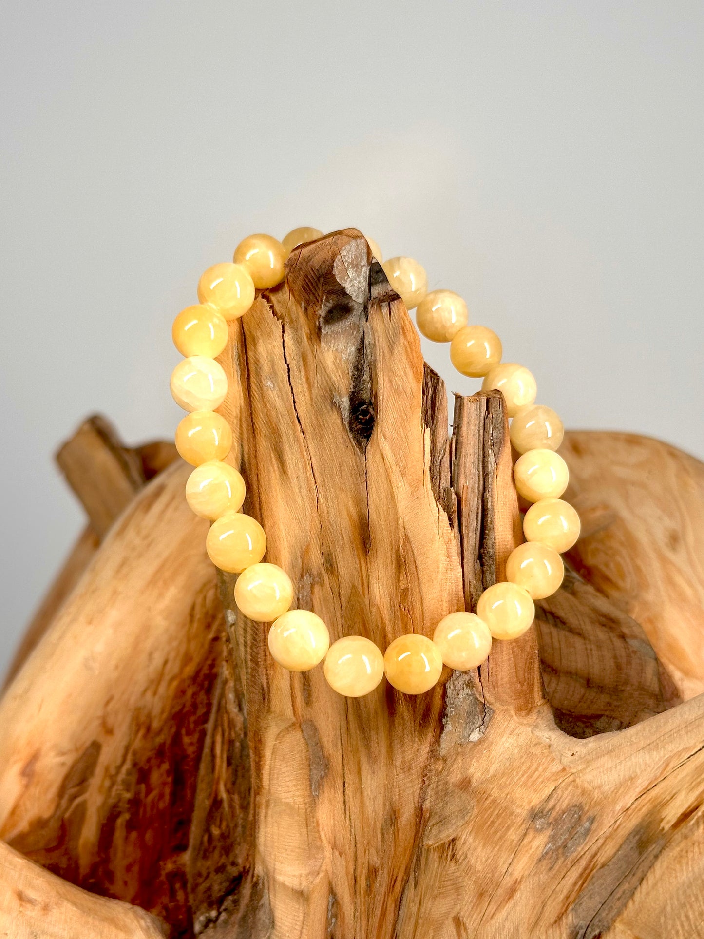 Bracelet boule 8mm Calcite orange A
