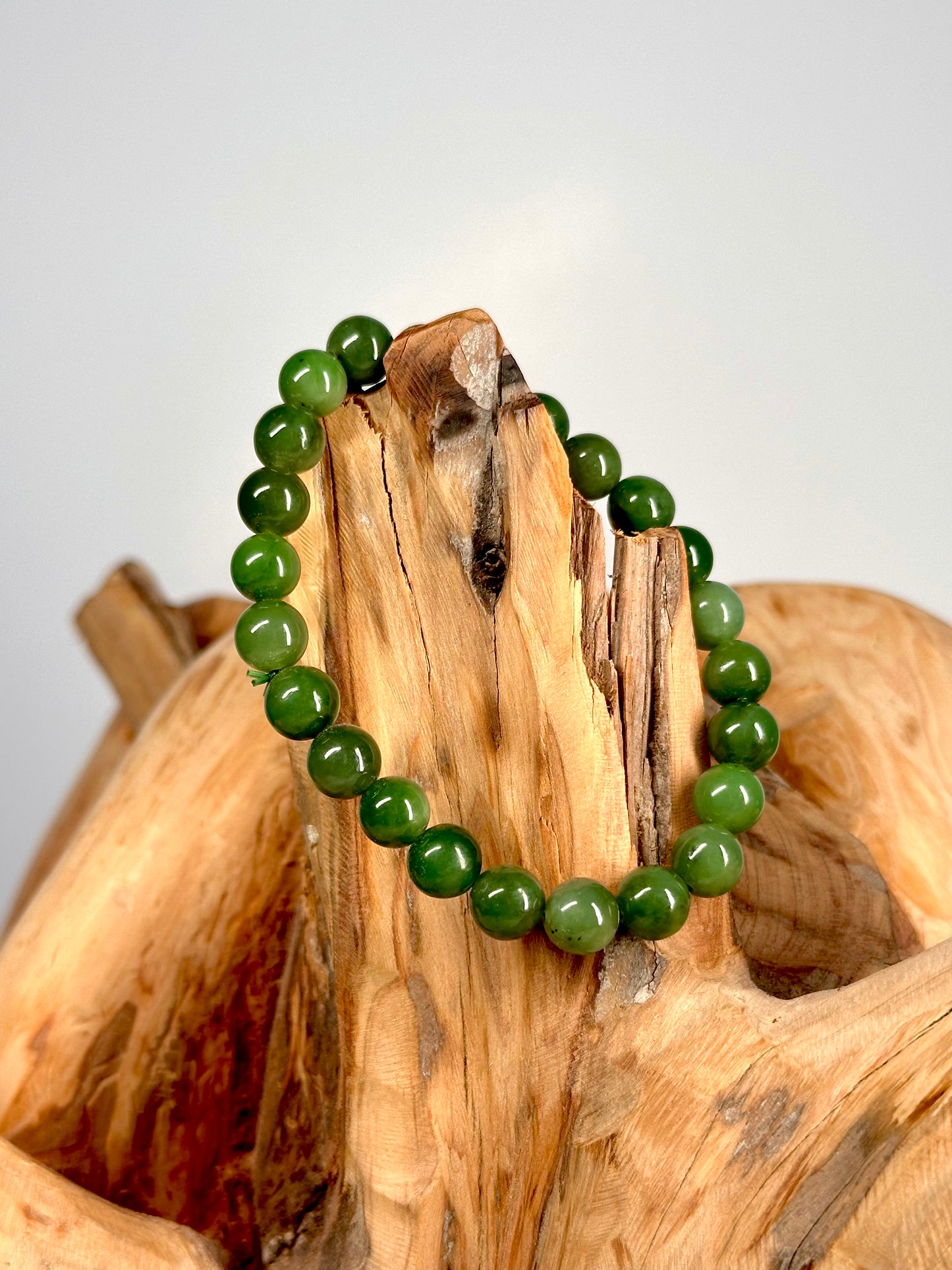 Bracelet boule 8mm Jade néphrite A