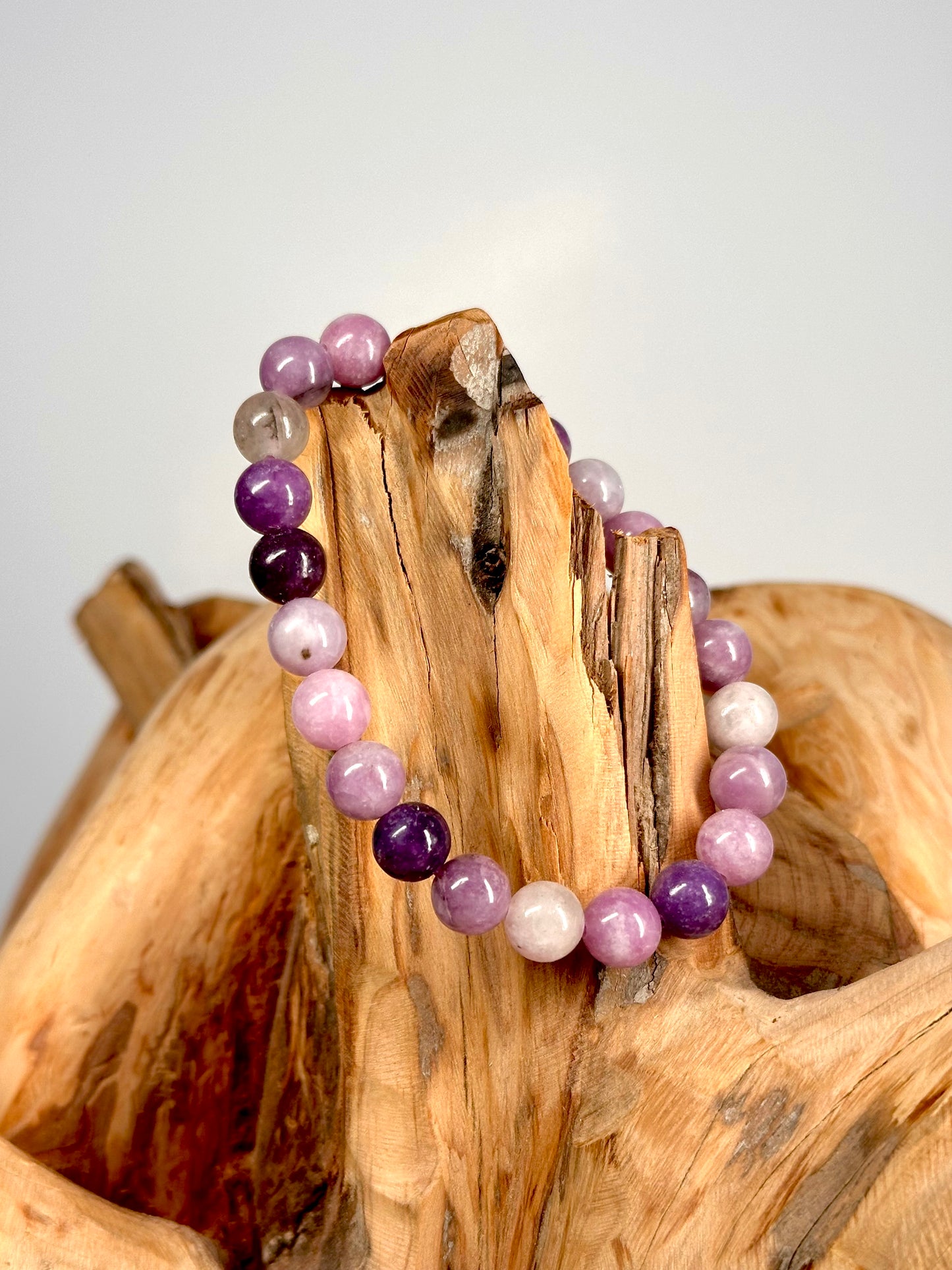 Bracelet boule 8mm Lépidolite AA