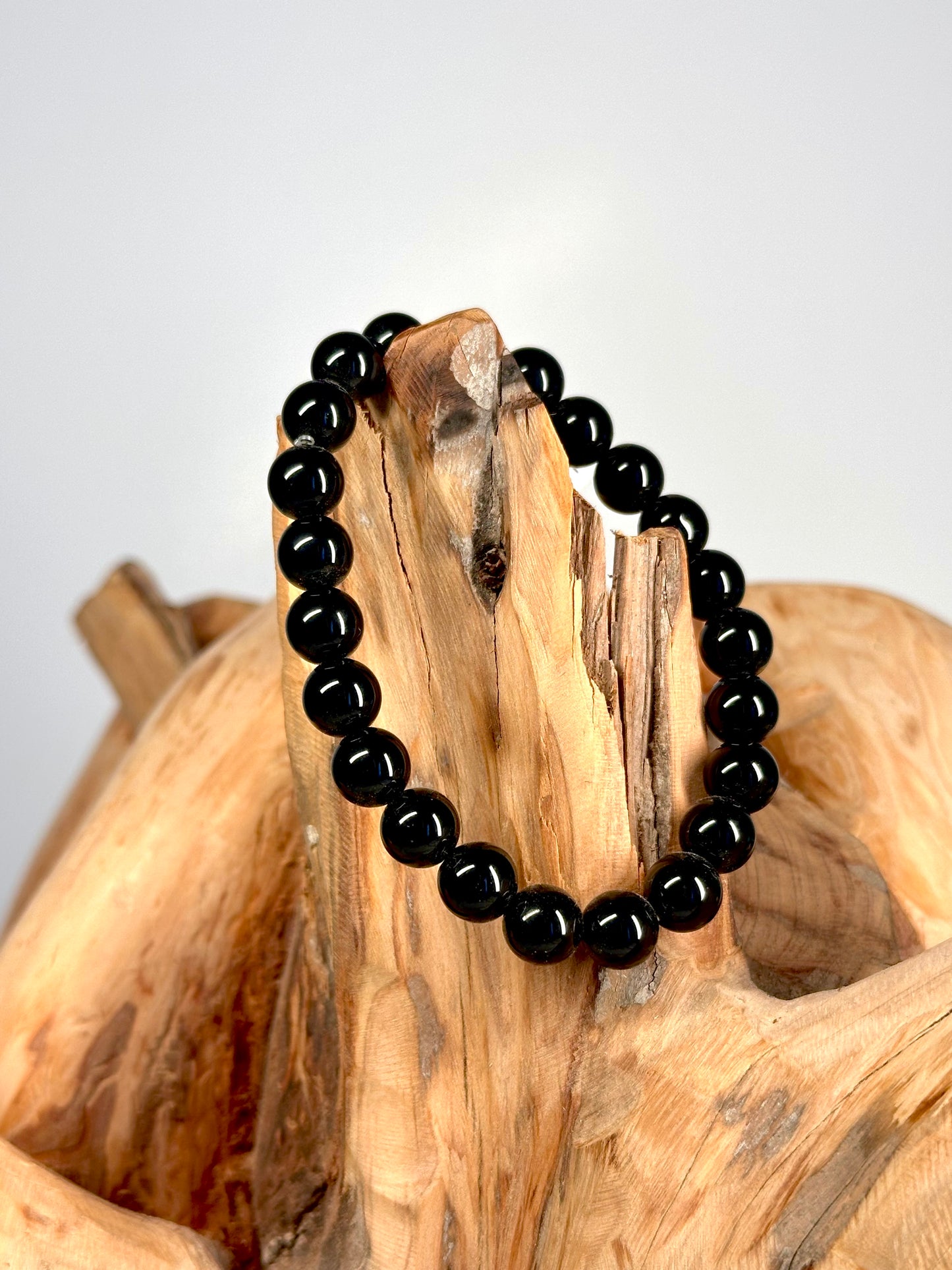 Bracelet boule 8mm Obsidienne noire A