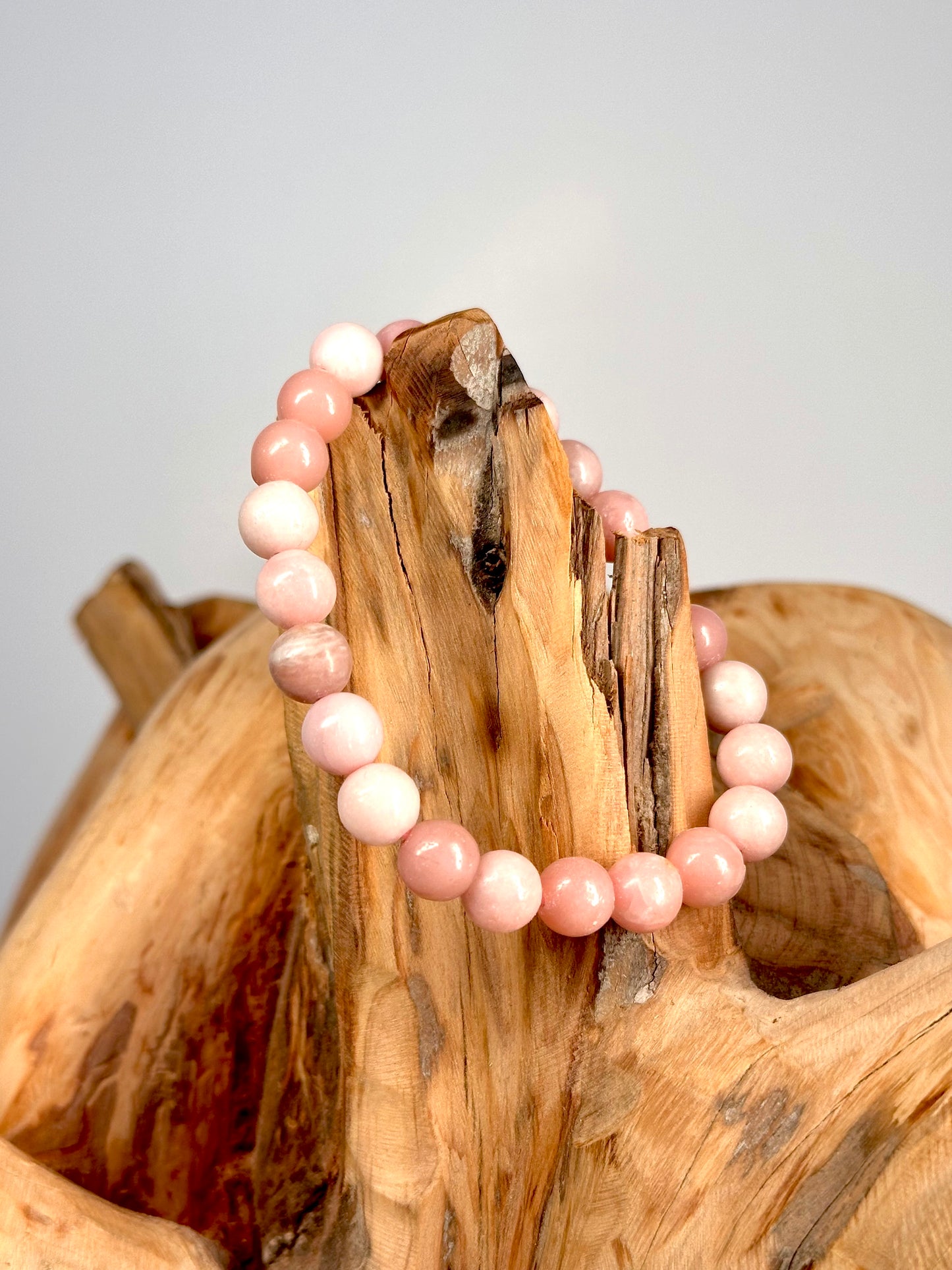 Bracelet boule 8mm Opale rose A