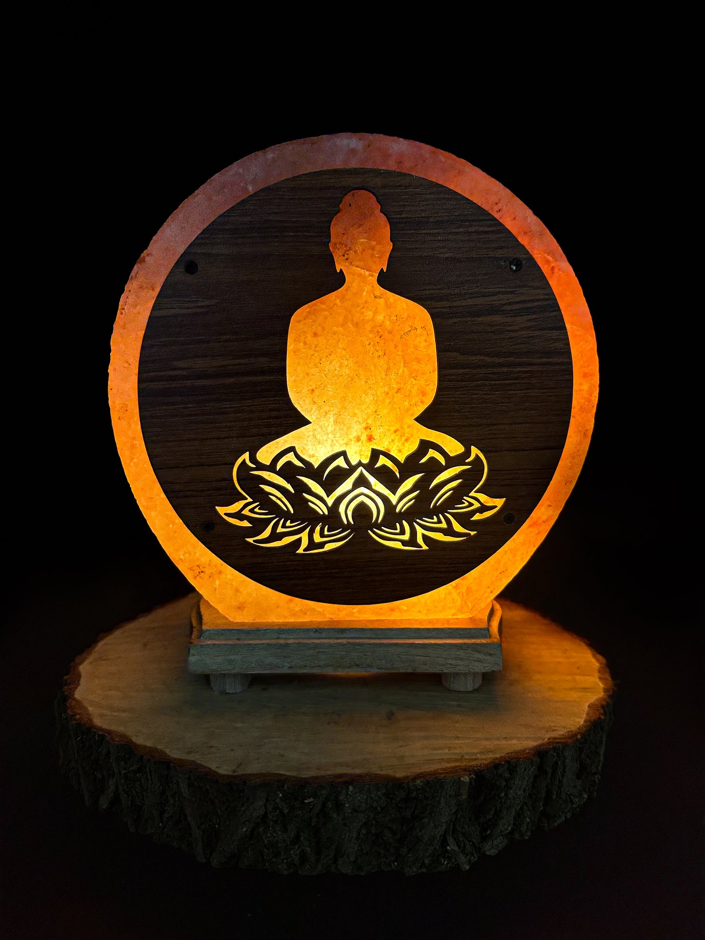 Lampe de sel Himalaya Bouddha Lotus 5KG - Paix et Sérénité
