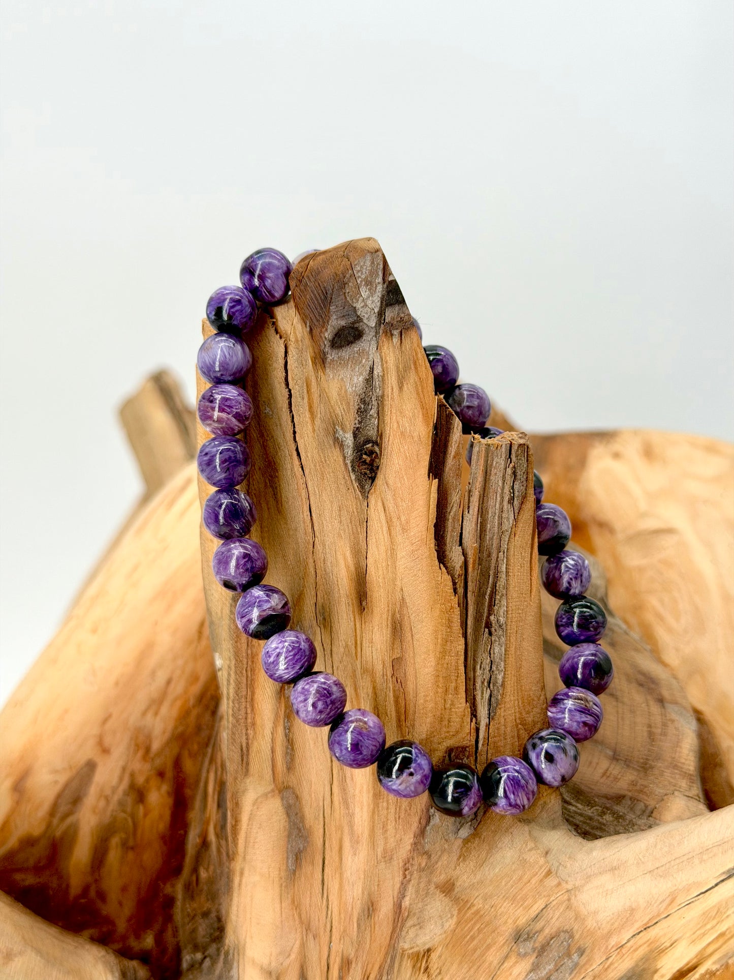 Bracelet boule 7mm Charoïte AA