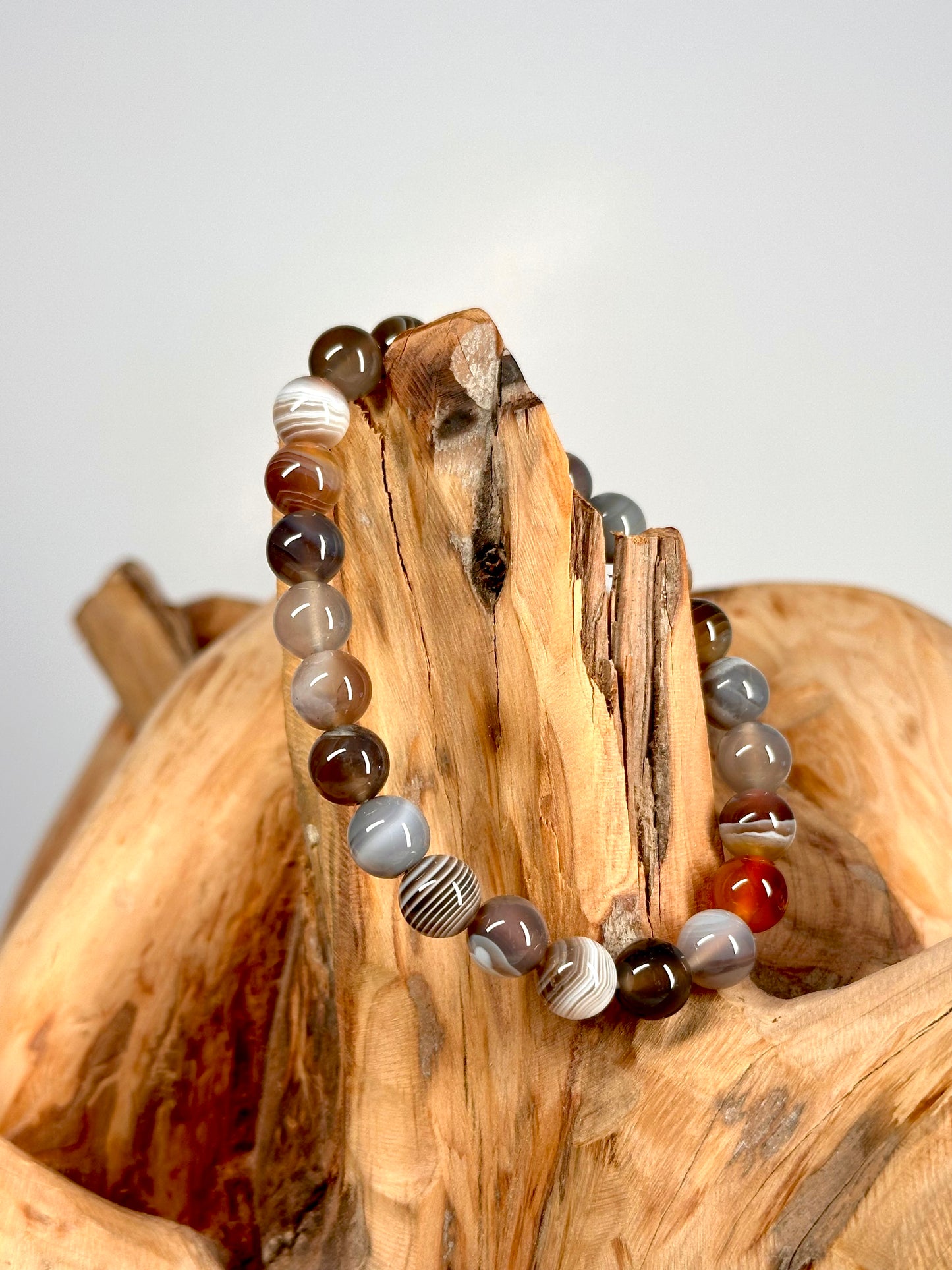 Bracelet boule 8mm Agate de Botswana A