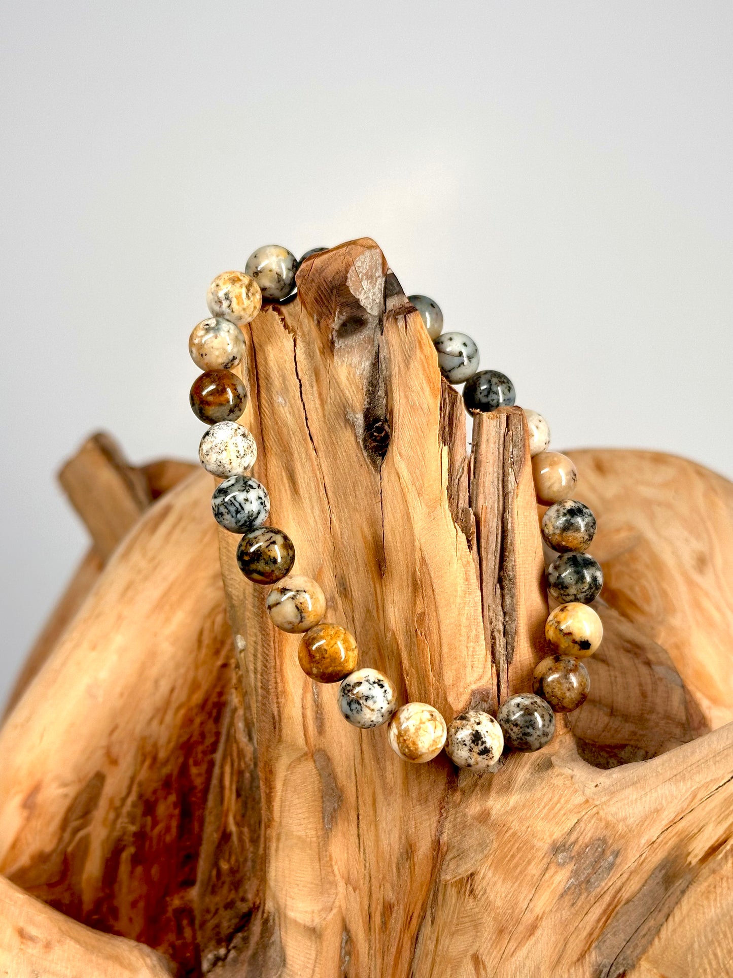 Bracelet boule 8mm Agate Dendrite A