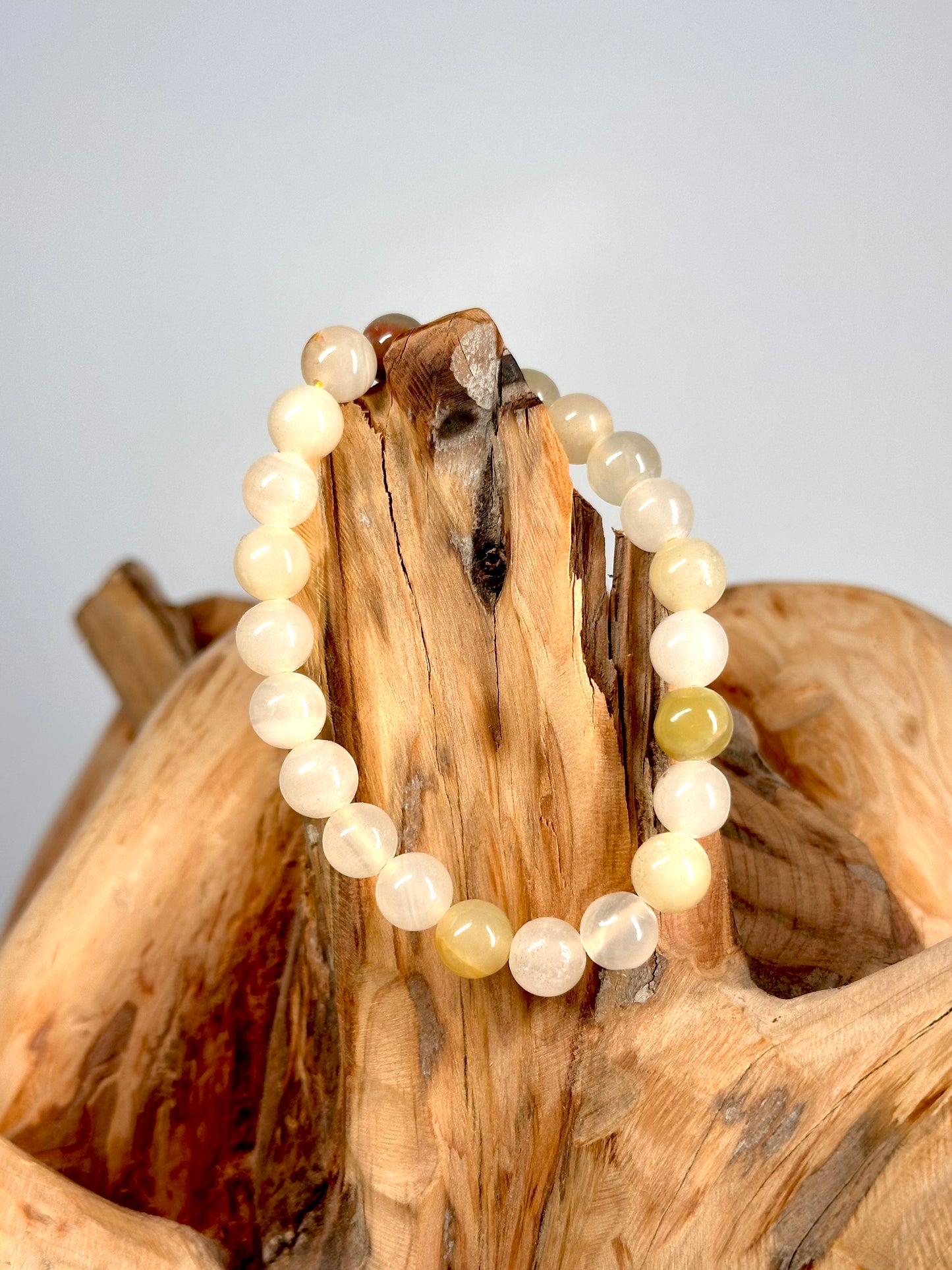 Bracelet boule 8mm Aragonite du Pérou A