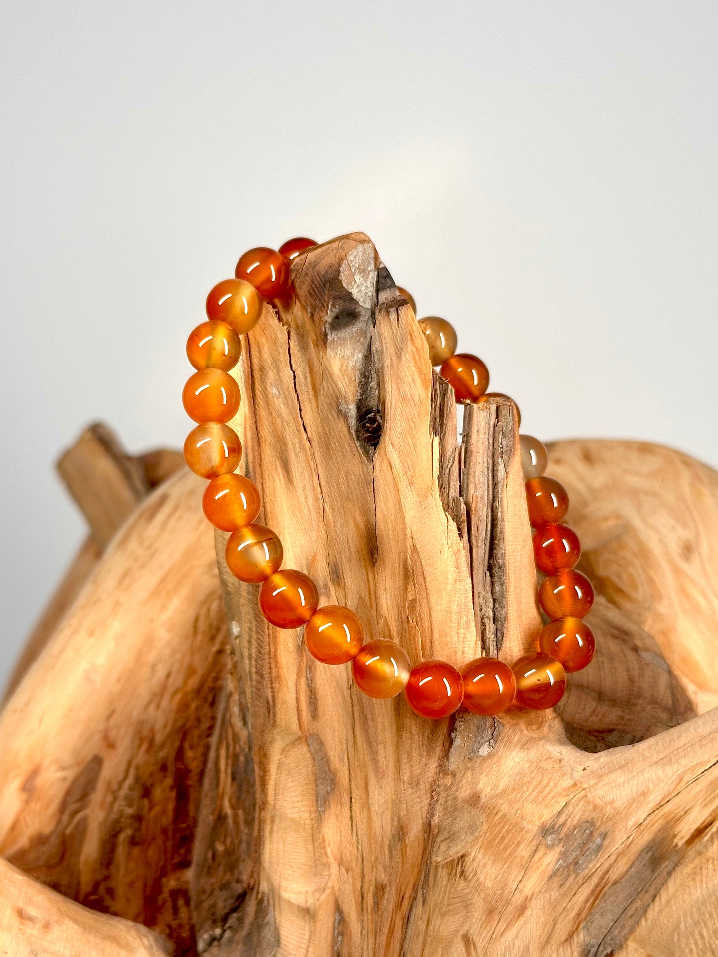 Bracelet boule 8mm Cornaline  orange A