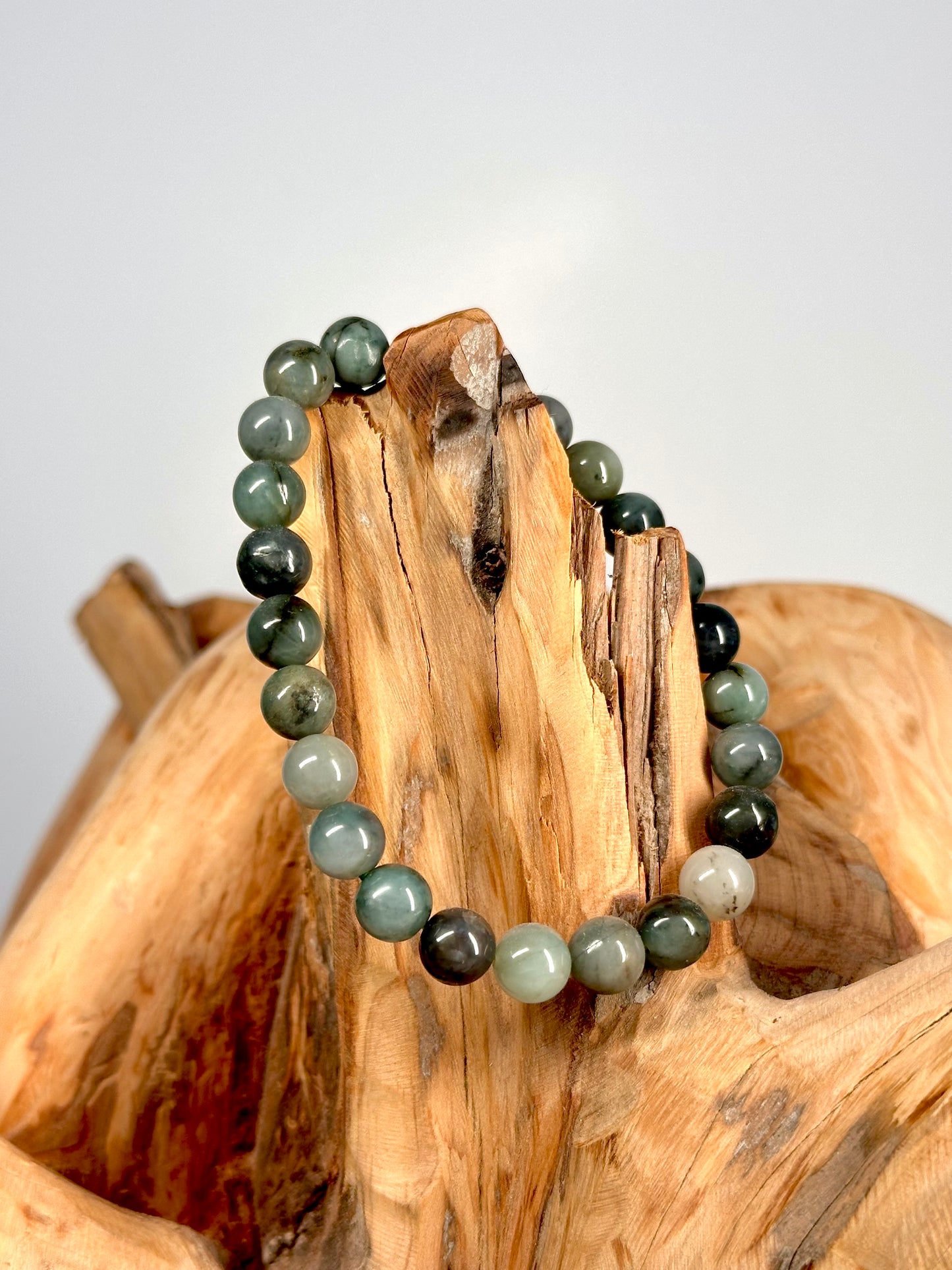 Bracelet boule 8mm Emeraude B