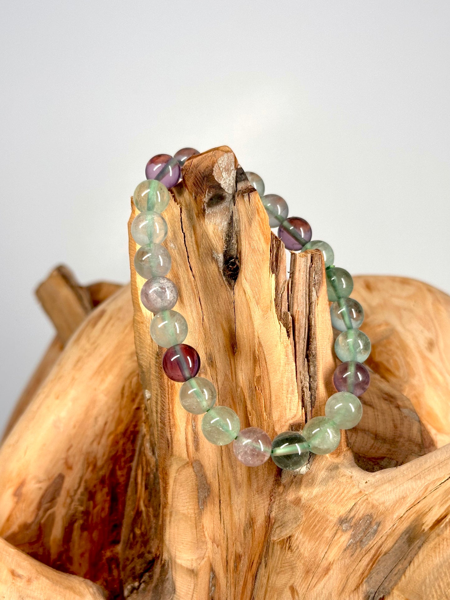 Bracelet boule 8mm Fluorine multicolore A