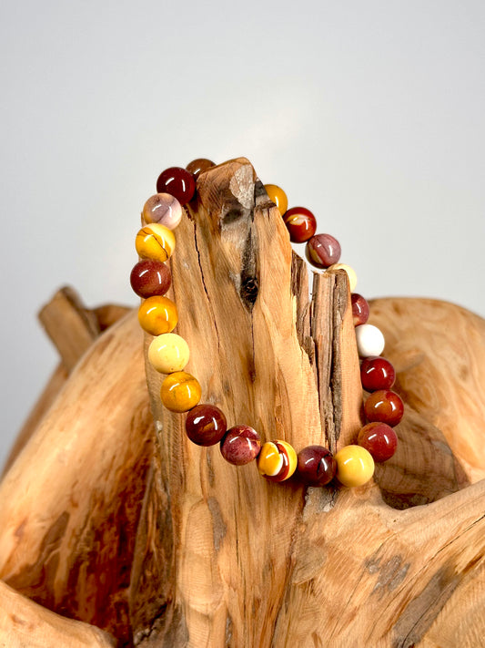 Bracelet boule 8mm Jaspe mokaïte A