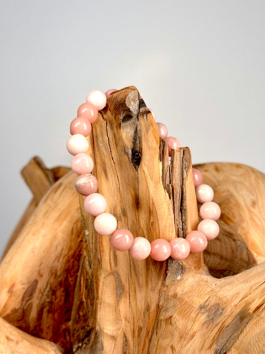 Bracelet boule 8mm Opale rose A