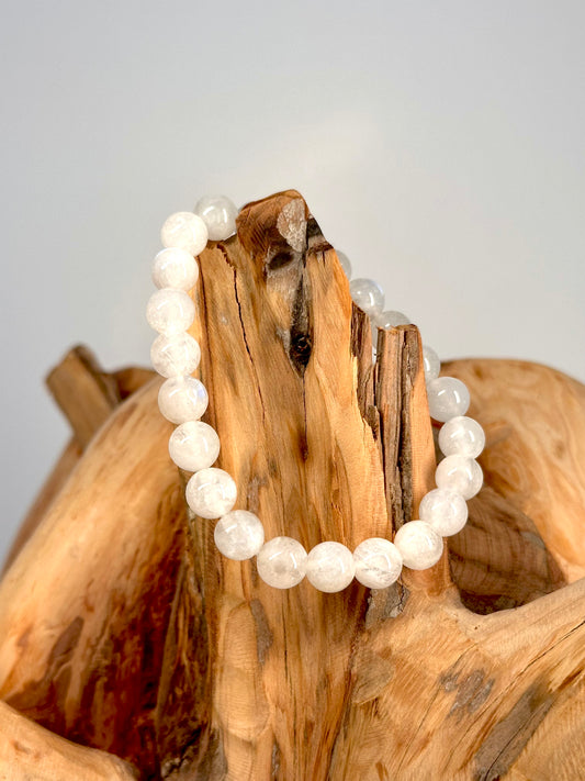 Bracelet boule 8mm Sélénite A