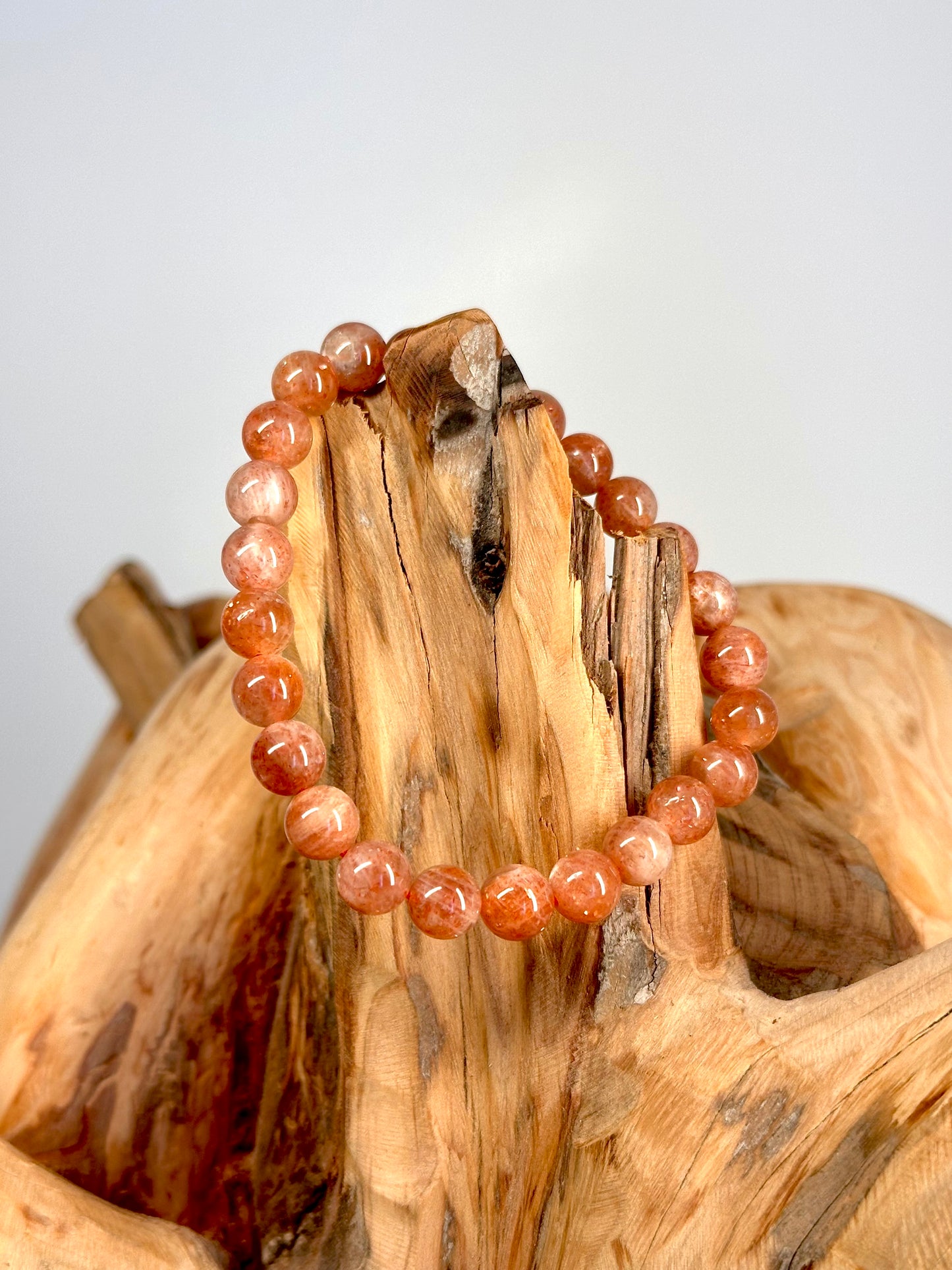 Bracelet boule 8mm pierre de soleil A