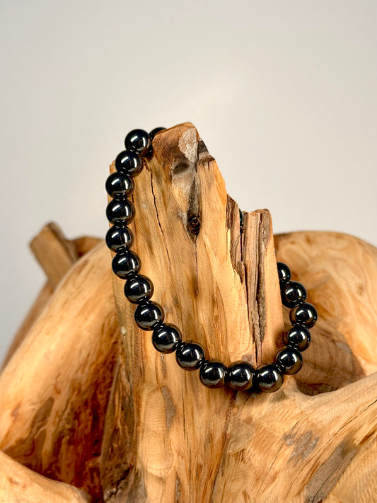Bracelet boule 8mm Hématite A